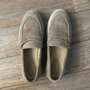 Portland leather Zoe chunky loafer, patina brand, size 10, taupe color.